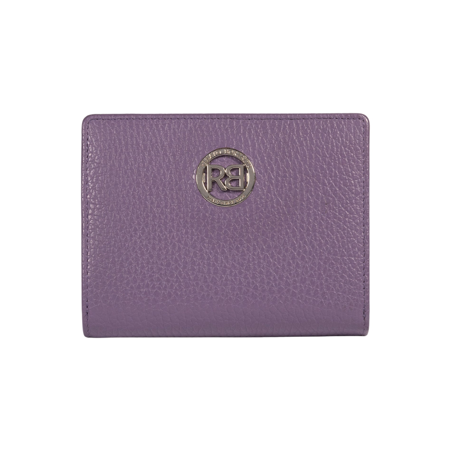 RB1080SY | Portafogli Donna Made in Italy in Vera Pelle grana Dollaro. Colore Viola. Dimensioni (da chiuso): cm 13 x 9 x 2,5-0