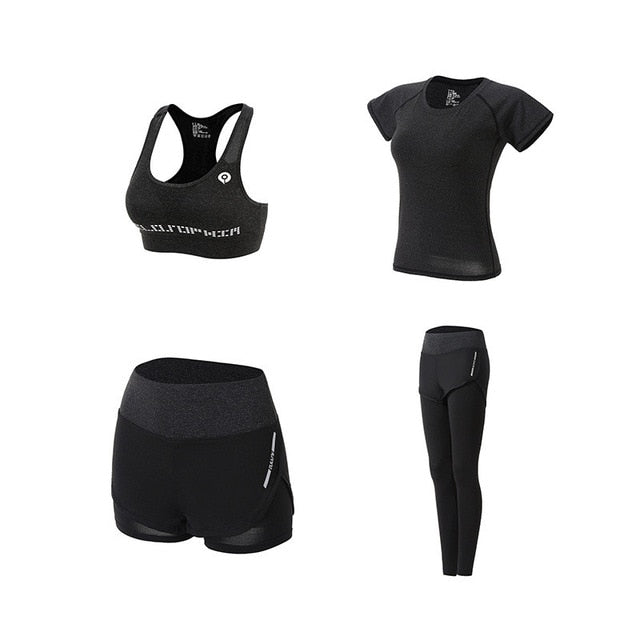 5-Piece Women’s Yoga Set – Quick Dry Fitness & Running Sportswear