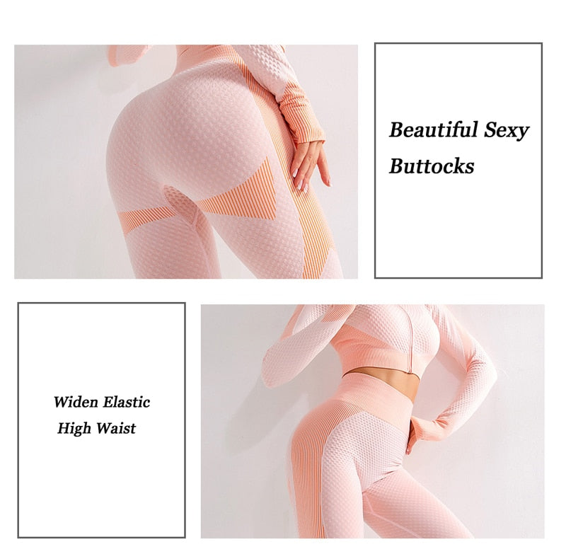 High Waist Seamless Fitness Leggings for Women – Push Up Yoga & Workout Pants