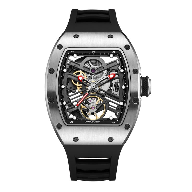 Ceas mecanic pentru bărbați, 42 mm, din oțel inoxidabil, casual, automat, impermeabil, ceas de mână