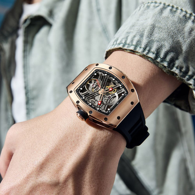 Ceas mecanic pentru bărbați, 42 mm, din oțel inoxidabil, casual, automat, impermeabil, ceas de mână