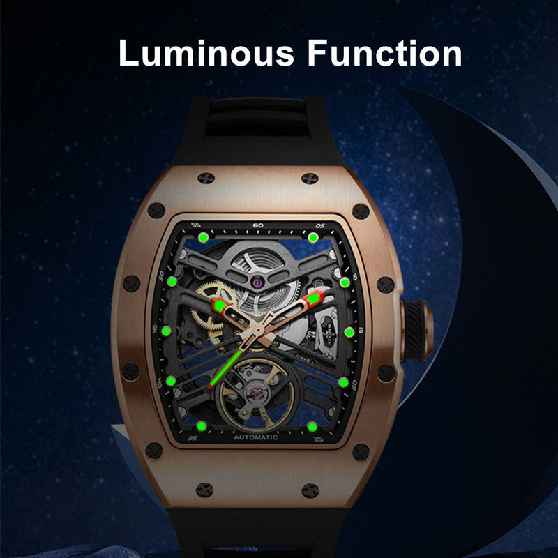 Ceas mecanic pentru bărbați, 42 mm, din oțel inoxidabil, casual, automat, impermeabil, ceas de mână