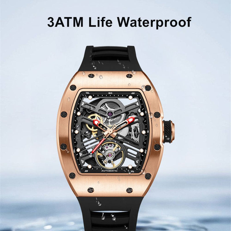 Ceas mecanic pentru bărbați, 42 mm, din oțel inoxidabil, casual, automat, impermeabil, ceas de mână