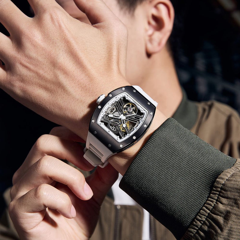 Ceas mecanic pentru bărbați, 42 mm, din oțel inoxidabil, casual, automat, impermeabil, ceas de mână