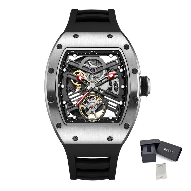 Ceas mecanic pentru bărbați, 42 mm, din oțel inoxidabil, casual, automat, impermeabil, ceas de mână