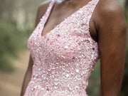 Mini Sparkling Formal Dresses with Hand-Beaded Corset in Frosty Shade-4