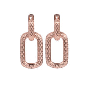 Honey Bee Hoopy Link Charm Earrings