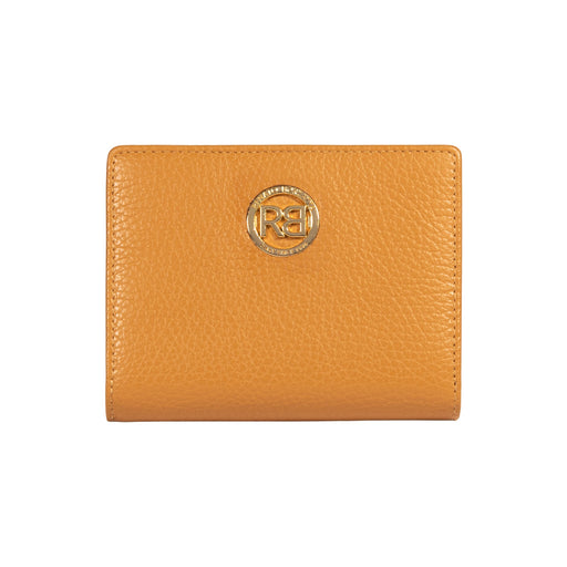 RB1080GCQ | Portafogli Donna Made in Italy in Vera Pelle grana Dollaro. Colore Cuoio. Dimensioni (da chiuso): cm 13 x 9 x 2,5-0