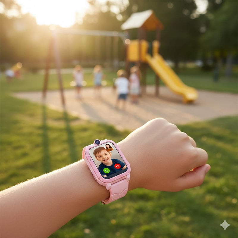 4G-Kinder-Smartwatch mit GPS-Tracker, Videoanruffunktion, Touchscreen-Kamera, wasserdicht, Lern-Smartwatch für Jungen und Mädchen