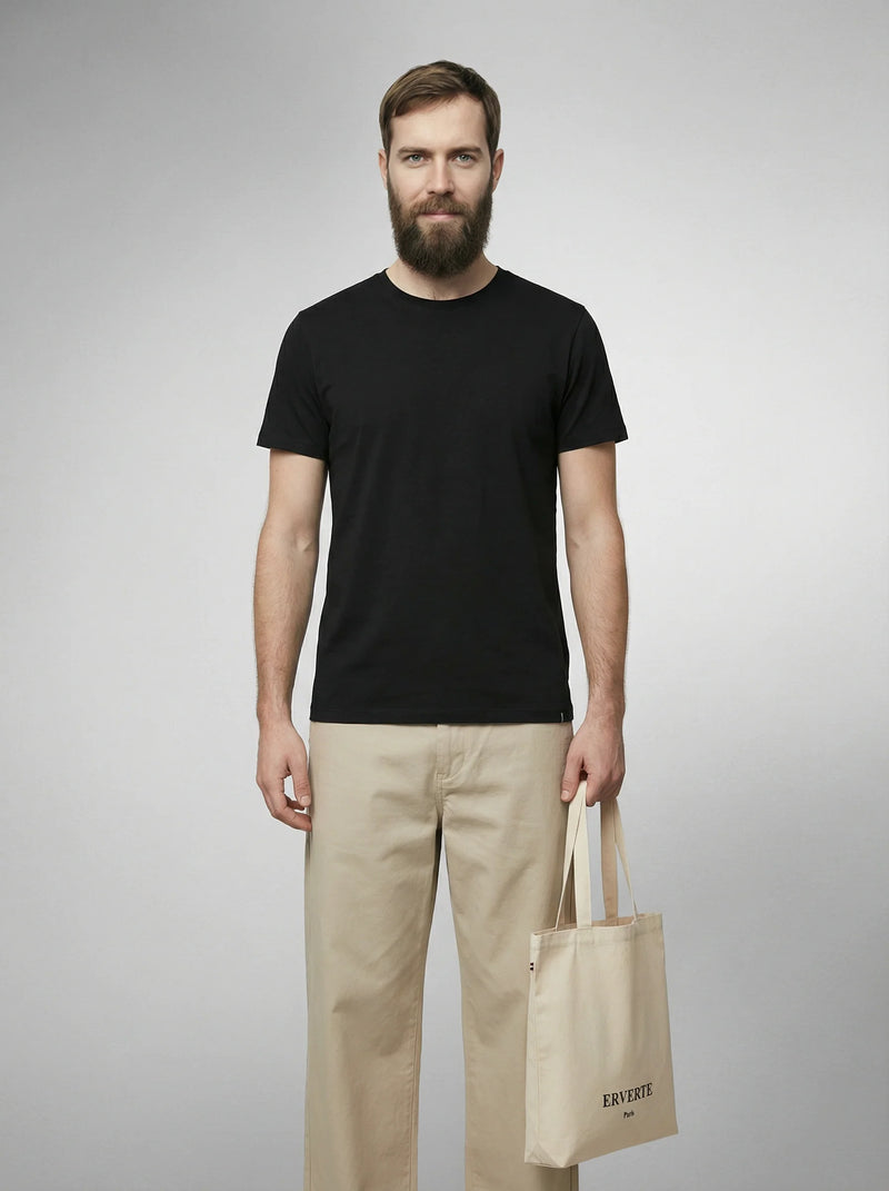 Geantă tote brodată – 100% bumbac organic (fabricată în Franța)